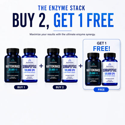 The Enzyme Stack | Nattokinase 20,000 FU + Serrapeptase 120,000 SPU