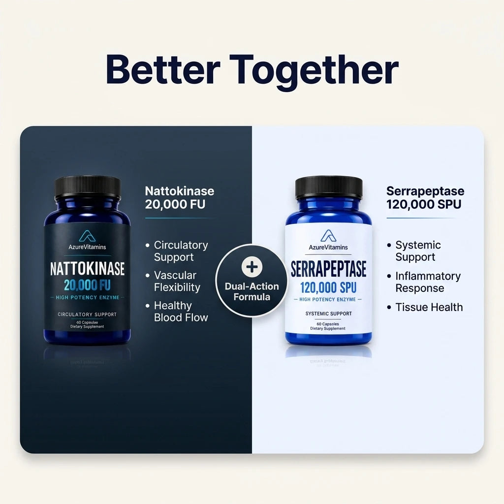 The Enzyme Stack | Nattokinase 20,000 FU + Serrapeptase 120,000 SPU