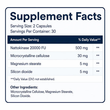 NATTOKINASE 20,000 FU - High Potency Enzyme