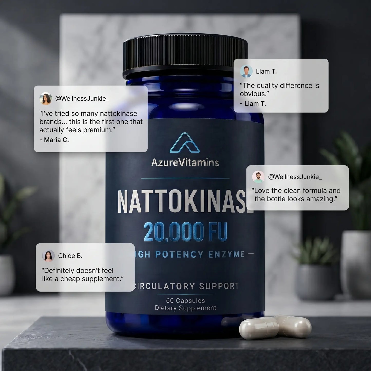 NATTOKINASE 20,000 FU - High Potency Enzyme