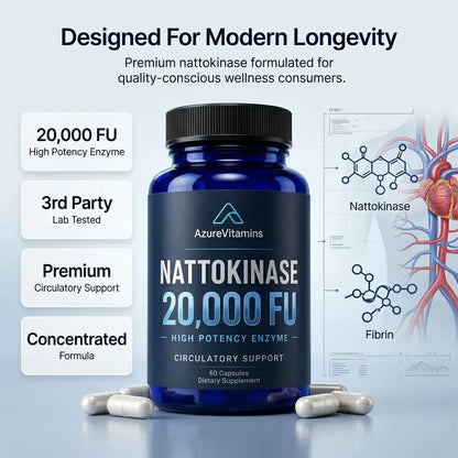 NATTOKINASE 20,000 FU - High Potency Enzyme