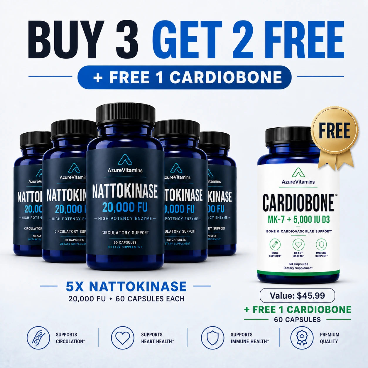 NATTOKINASE 20,000 FU - High Potency Enzyme