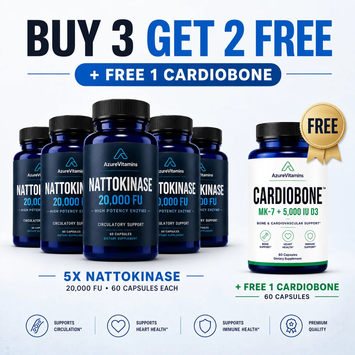 NATTOKINASE 20,000 FU - High Potency Enzyme