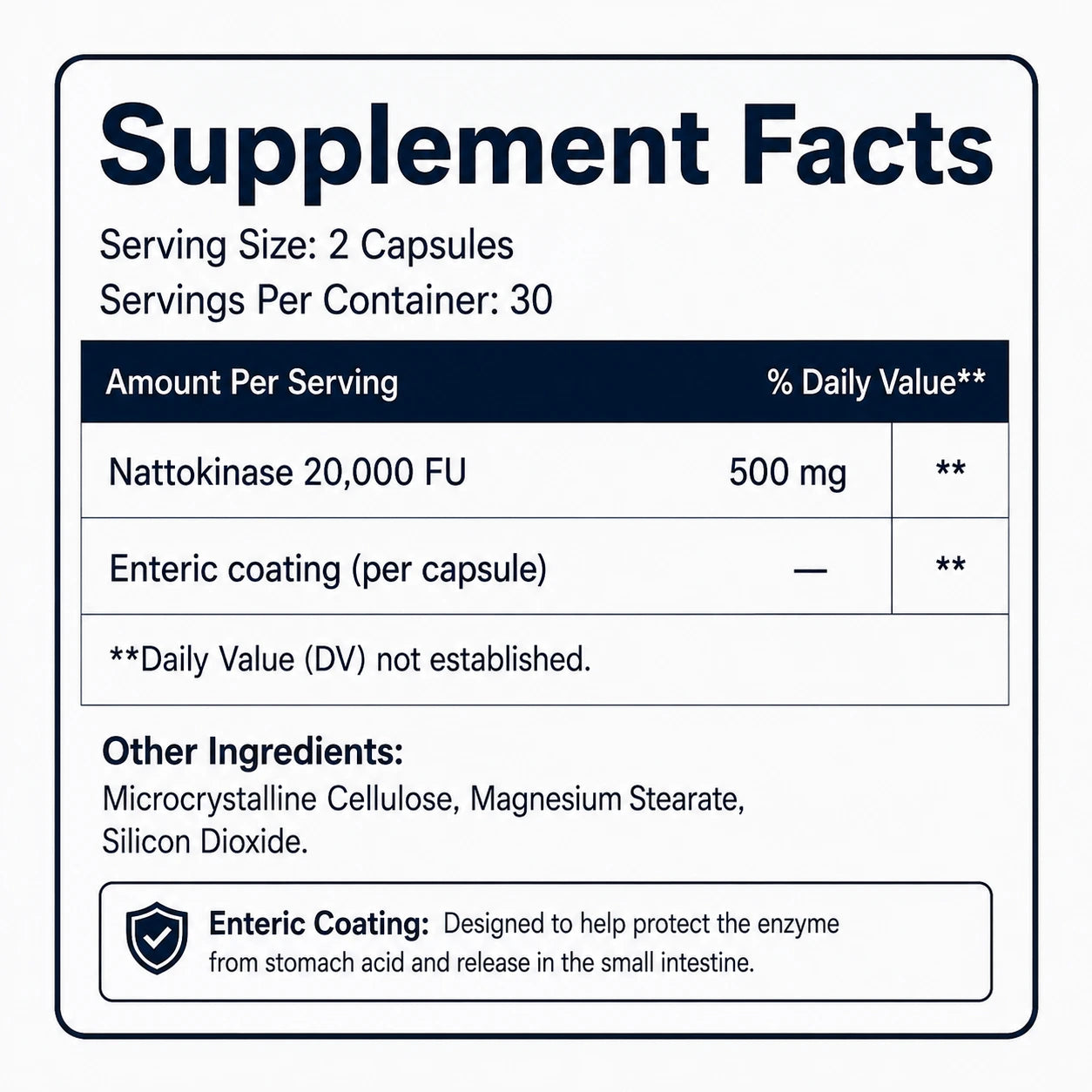 NATTOKINASE 20,000 FU - High Potency Enzyme