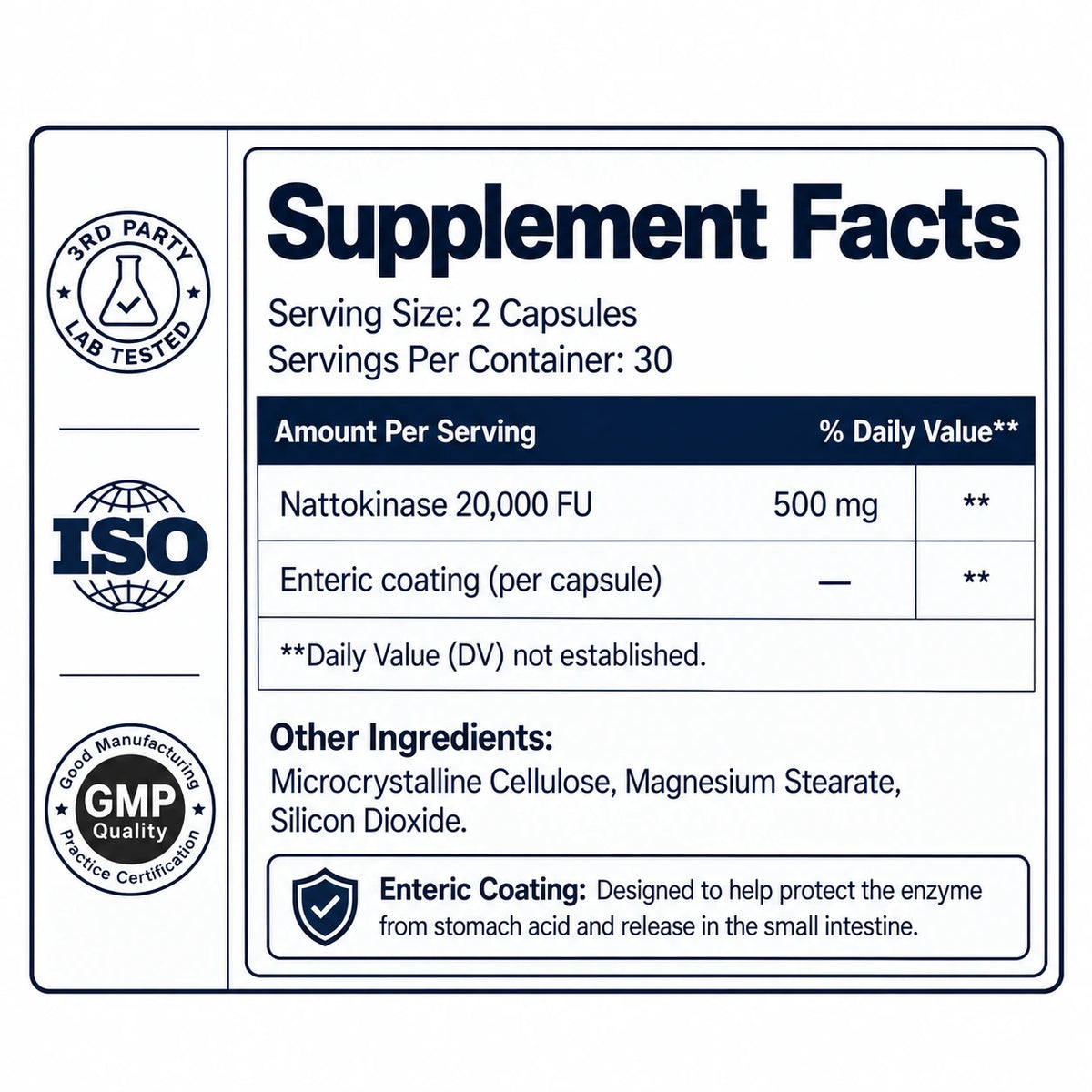 NATTOKINASE 20,000 FU - High Potency Enzyme