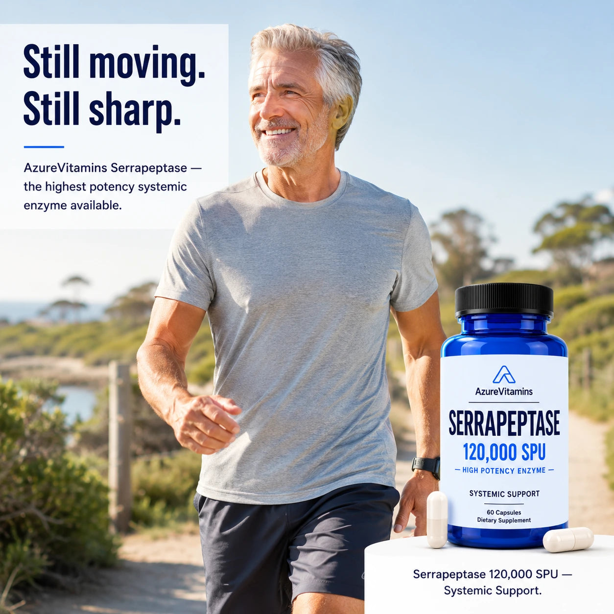 Serrapeptase 120,000 SPU - High Potency Systemic Enzyme